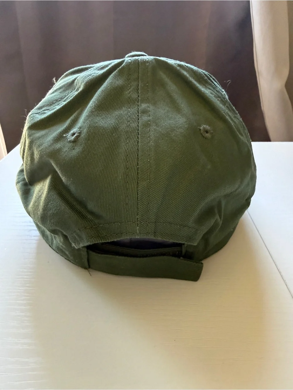 Olive Green Honey Yellow 'a lil bougie' Patch Hat Cap Adjustable Velcro Back OS